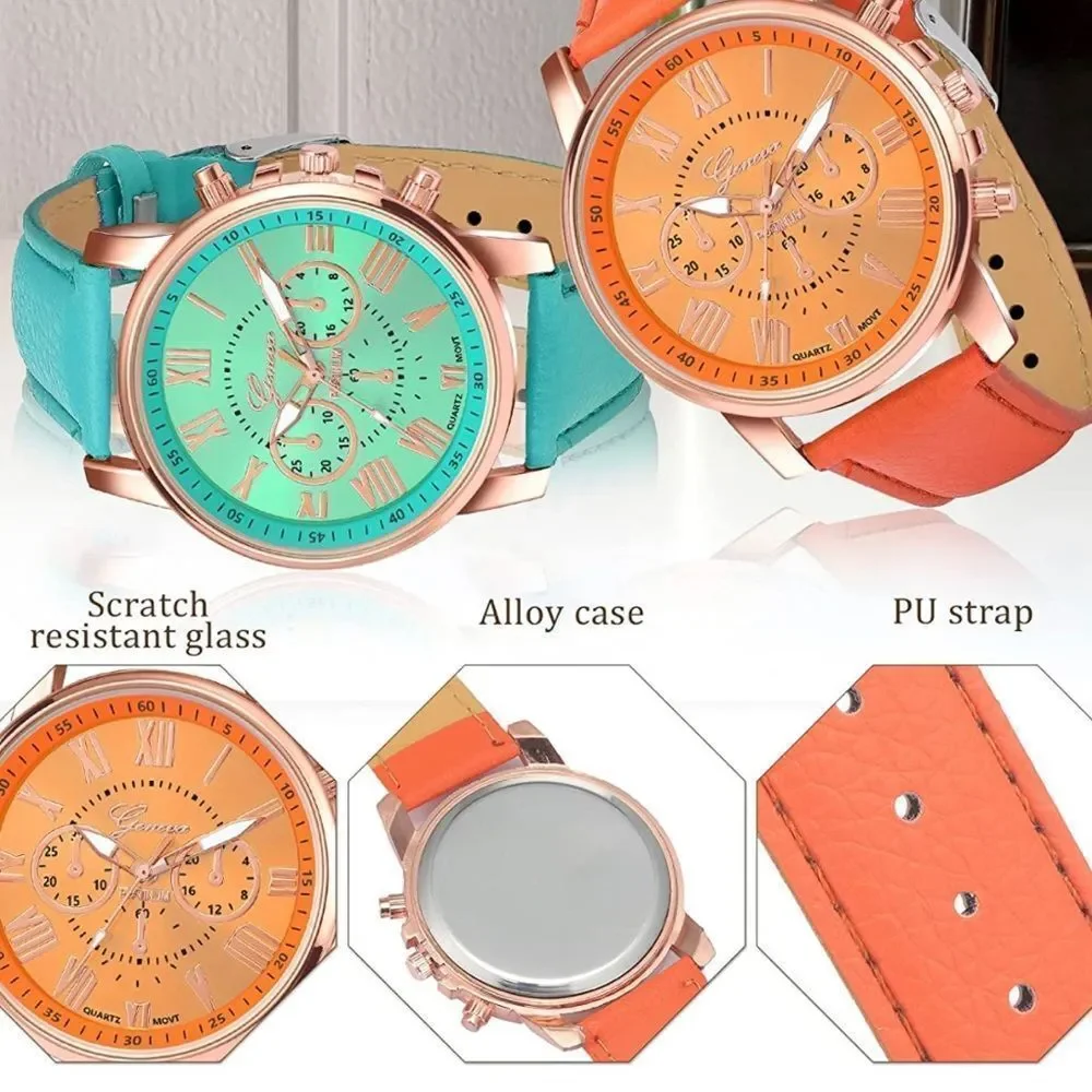 Green Strap Alloy Fashion Watch
